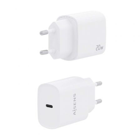 AISENS - CARGADOR USB-C PD3.0 1 PUERTO 1xUSB-C 20W, BLANCO