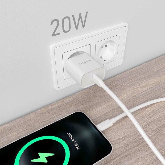 Aisens Cargador USB-C 20W Blanco A110-0752