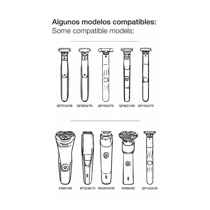 Silex - Cable cargador USB 5V CC 1000mA 91 cm para afeitadoras Philips Norelco, OneBlade 360, QP2724, QP2720, QP2824, QP2734, QP4631