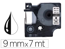 Q-connect Cinta compatible para DYMO negro-blanco 9 mm x 7 m