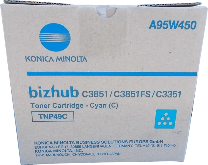 Konica Minolta TNP49C Tóner Cian A95W450 12.000 Páginas Konica Minolta TNP49C Tóner Cian A95W450 12.000 Páginas