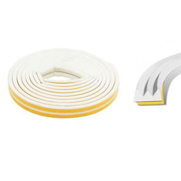 Geko Burlete Autoadhesivo Tipo E Caucho Blanco 9 mm x 6 m para Puertas y Ventanas