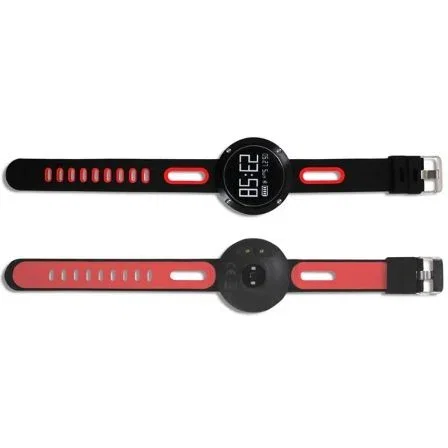 RELOJ DEPORTIVO BILLOW XS30 NEGRO/ROJO - BT 4.0 - DOBLE SENSOR - PANTALLA 0.95"/2.41CM OLED - TENSIOMETRO - BATERÍA 120MAH - RESISTENTE AL AGUA