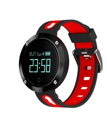 Billow XS30BR Reloj Inteligente Deportivo Pulsera de Actividad con Pantalla OLED 0.95", Monitor Cardíaco, Podómetro, IP67, Negro/Rojo