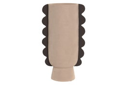 DKD Home Decor Jarrón de Gres Marrón Rugoso 21x14x38 cm
