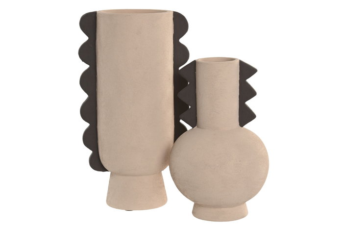 DKD Home Decor Jarrón de Gres Marrón Rugoso 21x14x38 cm DKD Home Decor Jarrón de Gres Marrón Rugoso 21x14x38 cm