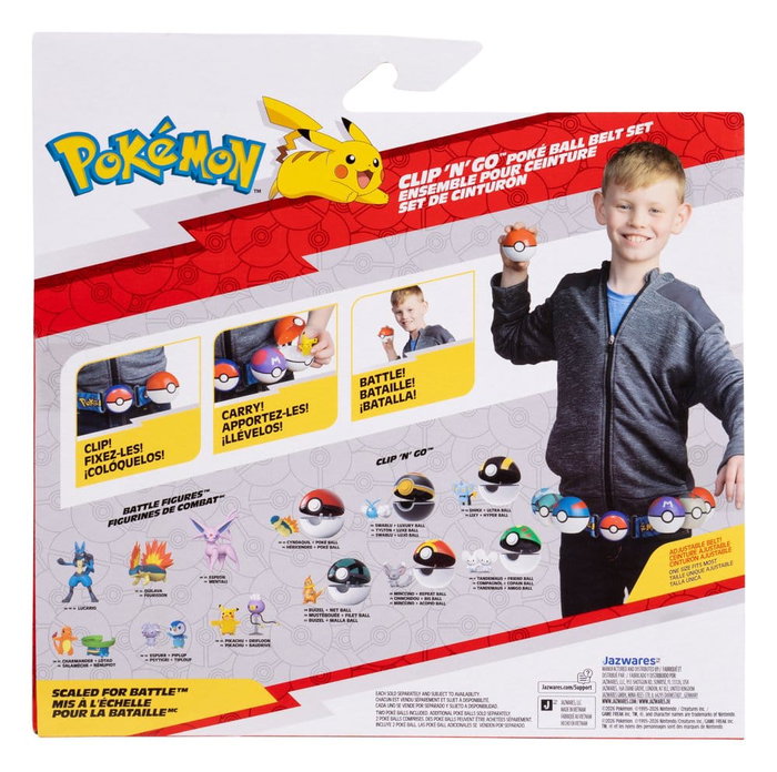 Jazwares Pokémon Juguete Clip 'n' Go Cinturón Set Fennekin
