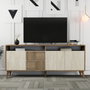 Hanah Home Consola de Mármol Nogal y Travertino 180x78x35 cm