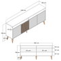 Hanah Home Consola de Mármol Nogal y Travertino 180x78x35 cm