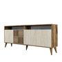 Hanah Home Consola de Mármol Nogal y Travertino 180x78x35 cm