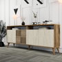 Hanah Home Consola de Mármol Nogal y Travertino 180x78x35 cm