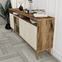 Hanah Home Consola de Mármol Nogal y Travertino 180x78x35 cm