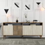 Hanah Home Consola de Mármol Nogal y Travertino 180x78x35 cm