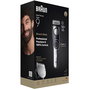 Braun Cortapelos de Barba BT9520, Batería/Red, Satin Chrome, 7 Accesorios, Lavable, Negro, Gris