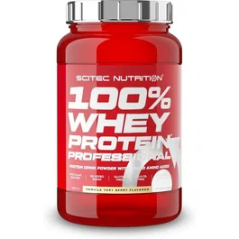 SCITEC NUTRITION 100% Whey Protein Vainilla-Frutas Del Bosque 920G - Proteína de Suero Lácteo para Masa Muscular con Aminoácidos y Enzimas, Sin Gluten