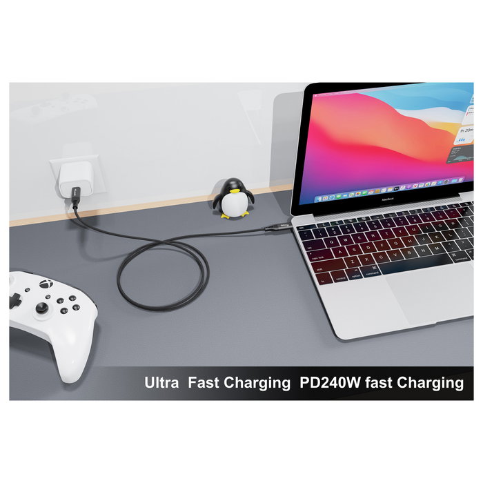 EQUIP Cable USB-C a USB-C 80Gbps PD240W 2m Negro