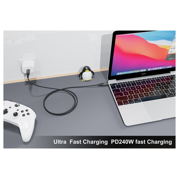 EQUIP Cable USB-C a USB-C 2m USB4 Gen 4x2 80 Gbps PD 240W, Negro - Ref. 128442 EQUIP Cable USB-C a USB-C 2m USB4 Gen 4x2 80 Gbps PD 240W, Negro - Ref. 128442