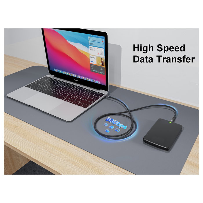 EQUIP Cable USB-C a USB-C 80Gbps PD240W 2m Negro