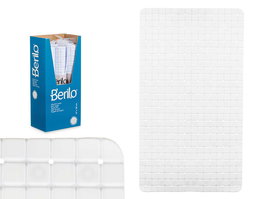 Berilo Alfombra Baño Antideslizante Cuadros Blanco PVC 6 x 39 x 6 cm (Set de 6)