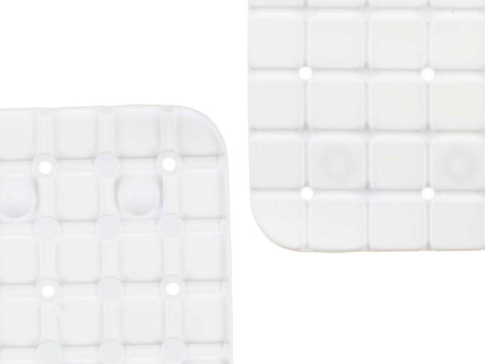 Berilo Alfombra Baño Antideslizante Cuadros Blanco PVC 6 x 39 x 6 cm (Set de 6)