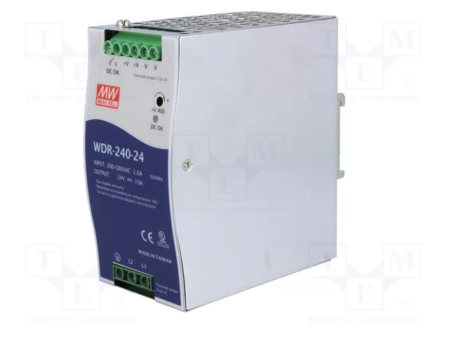 MEAN WELL WDR-240-24 240W 24VDC 10A para Carril DIN