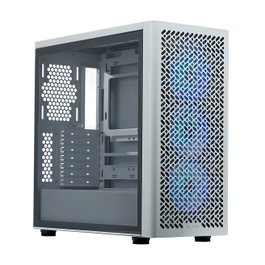 Cooler Master Elite 502 Torre Midi ATX PC Gaming Blanco con Ventana Lateral, RGB, 3 Ventiladores 120mm, Soporta Fuente ATX, Tarjeta Gráfica 36 cm