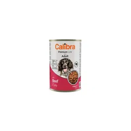 Calibra Dog Premium Alimento Húmedo para Perro Adulto con Vacuno en Gelatina Lata 12x1240 gr