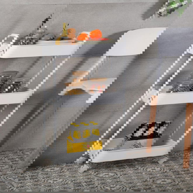 Inde Carrito Auxiliar 3 Niveles con Ruedas Conf 29.8 x 41.5 x 7.8 cm (4 Unidades)