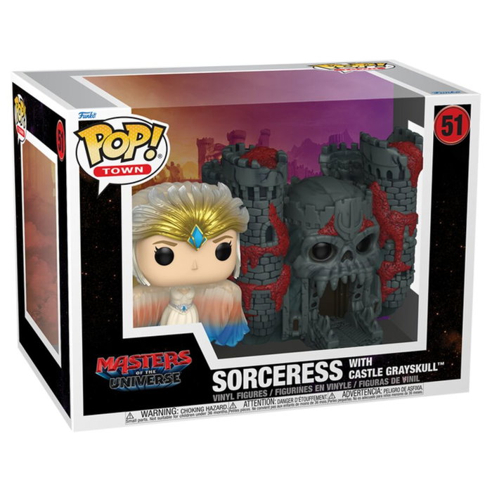 Funko Figura POP! Town Masters of the Universe Sorceress con Castle Grayskull