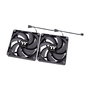 Thermaltake CT120 - Pack de 2 Ventiladores PC 120mm, 500-2000 RPM, Negro, 57.05 CFM, 25.8 dB, 4 Pines, 120x120x25 mm