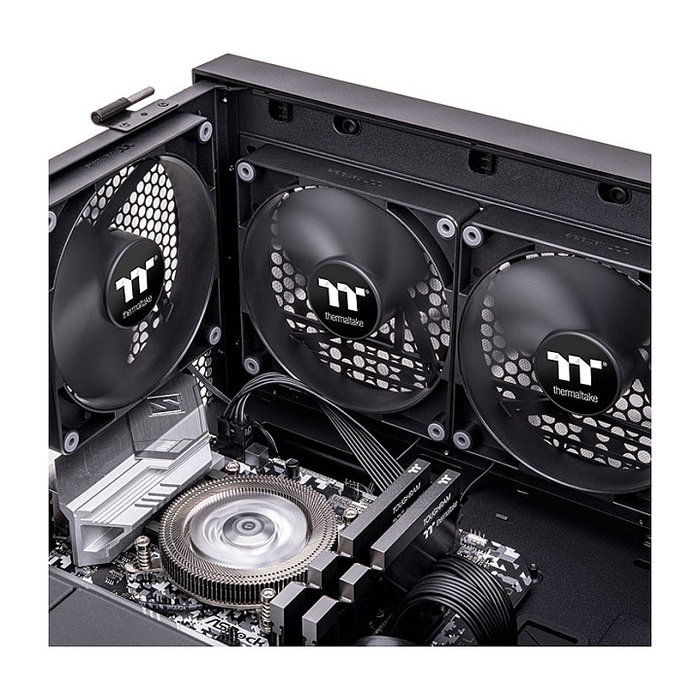 Thermaltake CT120 - Pack de 2 Ventiladores PC 120mm, 500-2000 RPM, Negro, 57.05 CFM, 25.8 dB, 4 Pines, 120x120x25 mm