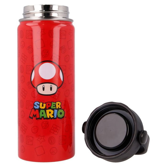 STOR Botella Termo Acero Inoxidable Super Mario Bros Nintendo 530ml - Doble Pared Frío 9h Calor 8h Antigoteo Asa STOR Botella Termo Acero Inoxidable Super Mario Bros Nintendo 530ml - Doble Pared Frío 9h Calor 8h Antigoteo Asa