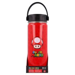 STOR Botella Termo Acero Inoxidable Super Mario Bros Nintendo 530ml - Doble Pared Frío 9h Calor 8h Antigoteo Asa