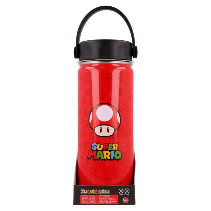 STOR Botella Termo Acero Inoxidable Super Mario Bros Nintendo 530ml - Doble Pared Frío 9h Calor 8h Antigoteo Asa STOR Botella Termo Acero Inoxidable Super Mario Bros Nintendo 530ml - Doble Pared Frío 9h Calor 8h Antigoteo Asa