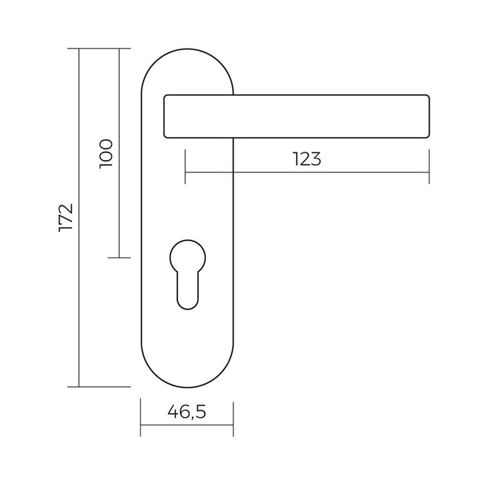 Edm Manilla de nylon para puertas cortafuegos 172x46.5mm Negra