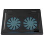 Conceptronic CNBCOOLPAD2F Base de refrigeración para portátil con 2 ventiladores, Negro