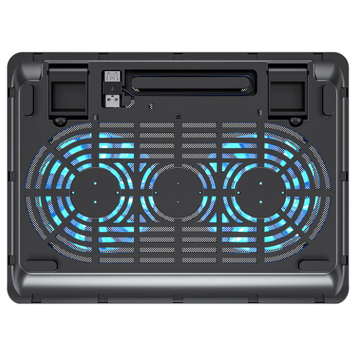 Conceptronic Base Refrigeradora para Portátil con 2 Ventiladores USB-A 2.0 para Pantallas de hasta 15.6 Pulgadas y 3 kg de Carga, Color Negro