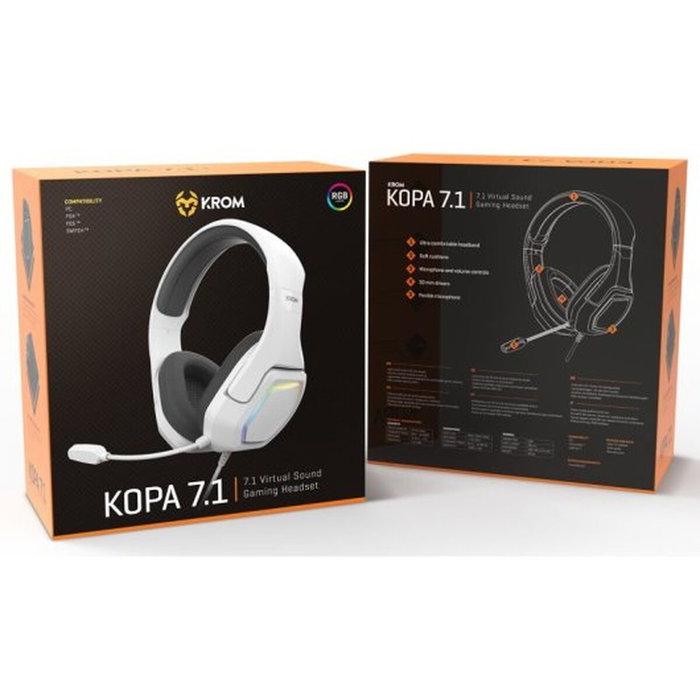 Krom Kopa 7.1 Auriculares Gaming USB Blanco Krom Kopa 7.1 Auriculares Gaming USB Blanco