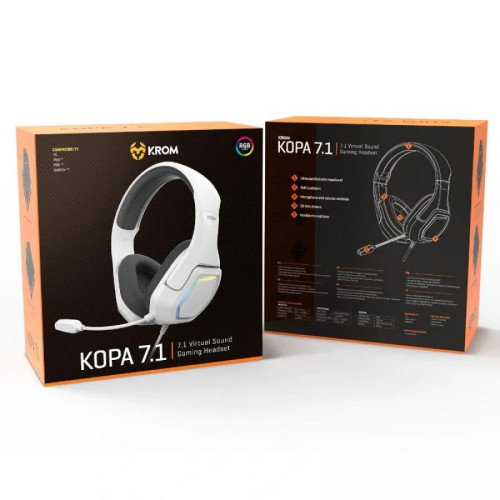 Krom Kopa 7.1 Auriculares Gaming 7.1 Virtual Blanco Krom Kopa 7.1 Auriculares Gaming 7.1 Virtual Blanco