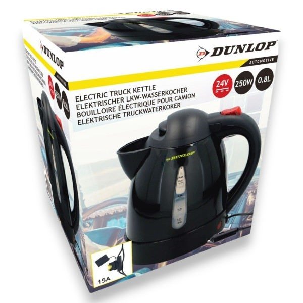DUNLOP Hervidor de Agua Eléctrico Portátil, 800 ml (0.8L) para Viaje o Oficina, 24V DC