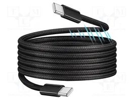 LogiLink Cable USB 2.0 Tipo-C a Tipo-C Magnético 100W Nylon Negro 1m