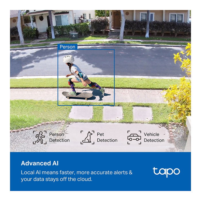 TP-Link Tapo C465 Cámara de Seguridad Ultra AI con Energía Solar para Exterior, Impermeable, Visión Nocturna, Seguimiento Inteligente, 3MP