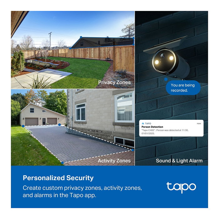 TP-Link Tapo C465 Cámara de Seguridad Ultra AI con Energía Solar para Exterior, Impermeable, Visión Nocturna, Seguimiento Inteligente, 3MP
