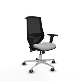 PIQUERAS Y CRESPO Silla de oficina Mardos con mecanismo Sincro, Gris claro y Negro