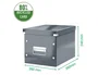 Leitz Caja de almacenamiento Click&Store cúbica mediana, color blanco, 265x265x250 mm