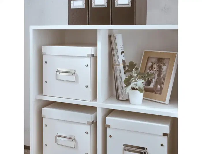 Leitz Click&Store Caja de Almacenamiento Cúbica Mediana, Contenedor Organización, Blanco, 265 x 265 x 250 mm