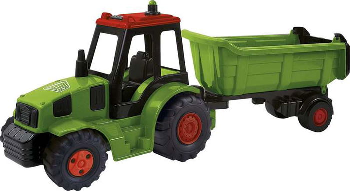 Farmer Friend Excavadora con Volquete de Juguete, Camión de Construcción, 81x22x32 cm, para niños +12 meses, de Plástico, en Caja