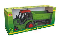 Farmer Friend Excavadora con Volquete de Juguete, Camión de Construcción, 81x22x32 cm, para niños +12 meses, de Plástico, en Caja