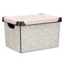 Caja de Almacenaje con Tapa Kipit Vibes Rosa Plástico Estampado Flechas 22 L (12 Unidades)