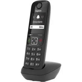 Gigaset AS690 Teléfono Inalámbrico DECT Negro con Pantalla Iluminada y Protección contra Llamadas No Deseadas, Teléfono con Manos Libres y Gran Agenda